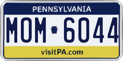 PA license plate MOM6044