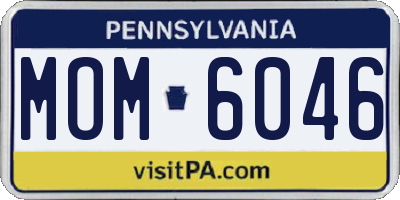 PA license plate MOM6046