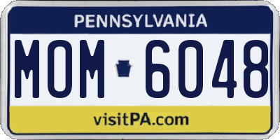 PA license plate MOM6048