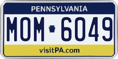 PA license plate MOM6049