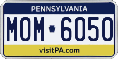 PA license plate MOM6050