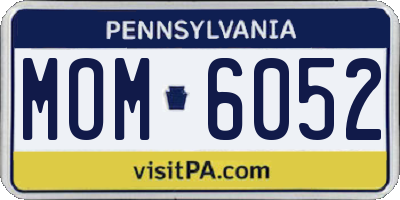 PA license plate MOM6052