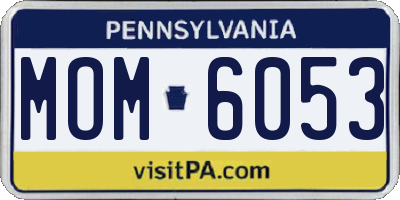 PA license plate MOM6053