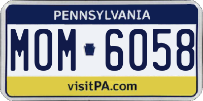 PA license plate MOM6058