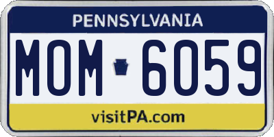 PA license plate MOM6059