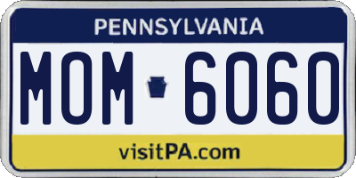 PA license plate MOM6060
