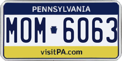 PA license plate MOM6063