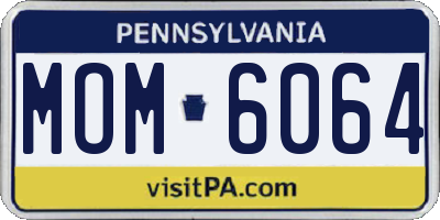 PA license plate MOM6064