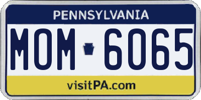 PA license plate MOM6065