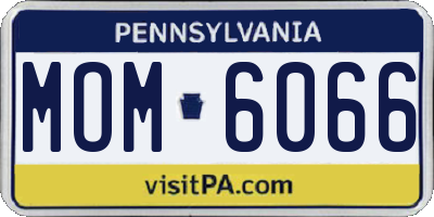 PA license plate MOM6066