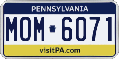 PA license plate MOM6071