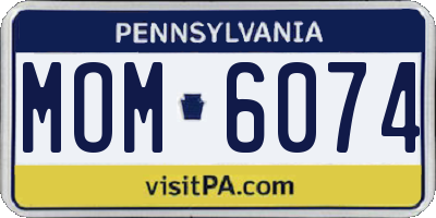 PA license plate MOM6074