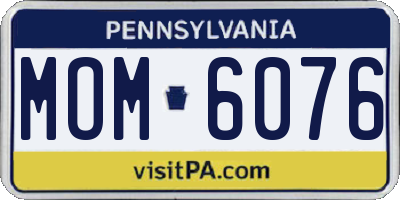 PA license plate MOM6076