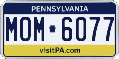 PA license plate MOM6077
