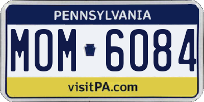 PA license plate MOM6084