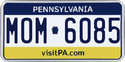PA license plate MOM6085