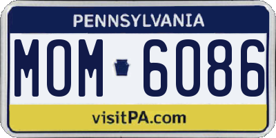 PA license plate MOM6086
