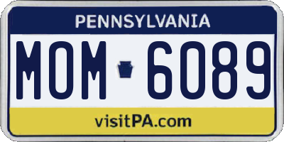 PA license plate MOM6089