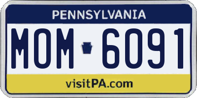 PA license plate MOM6091