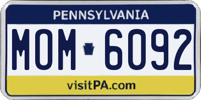 PA license plate MOM6092