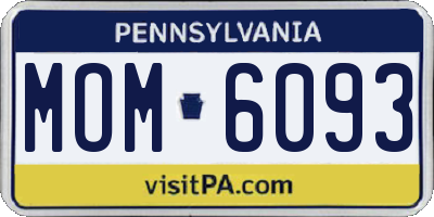 PA license plate MOM6093