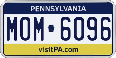 PA license plate MOM6096