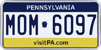 PA license plate MOM6097