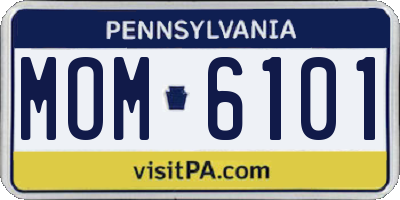 PA license plate MOM6101