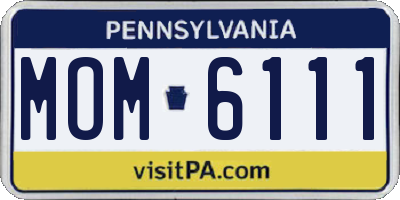 PA license plate MOM6111