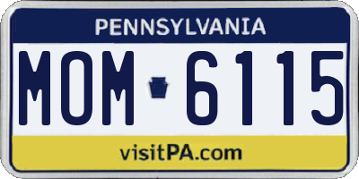 PA license plate MOM6115