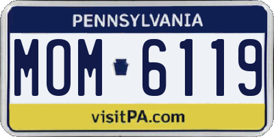 PA license plate MOM6119