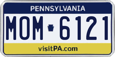 PA license plate MOM6121