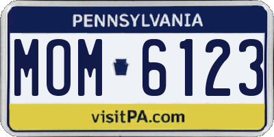 PA license plate MOM6123