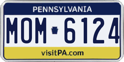 PA license plate MOM6124