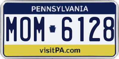 PA license plate MOM6128