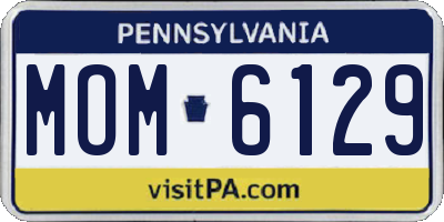 PA license plate MOM6129