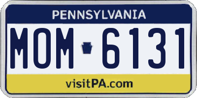 PA license plate MOM6131