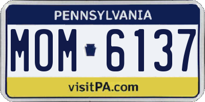 PA license plate MOM6137