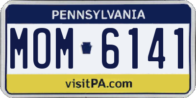 PA license plate MOM6141