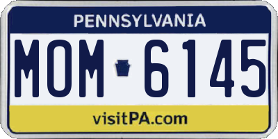 PA license plate MOM6145