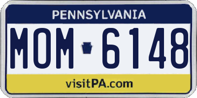 PA license plate MOM6148