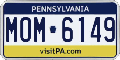 PA license plate MOM6149