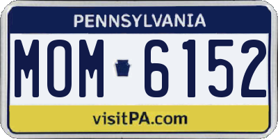 PA license plate MOM6152