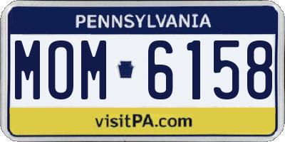 PA license plate MOM6158
