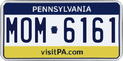PA license plate MOM6161