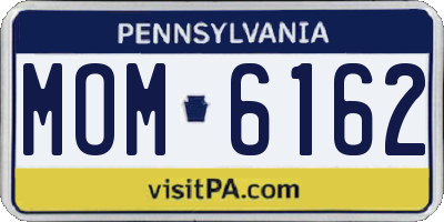 PA license plate MOM6162