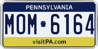 PA license plate MOM6164