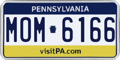 PA license plate MOM6166