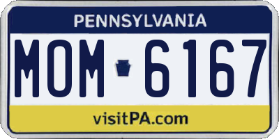 PA license plate MOM6167