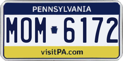 PA license plate MOM6172